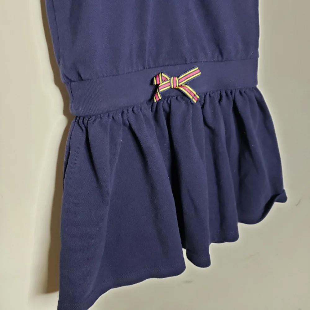 Ralph Lauren 18 Months Navy Blue Short Sleeve Preppy Polo Flutter Skirt Dress